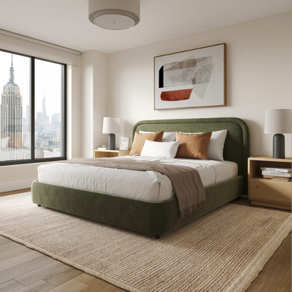 Premium Upholstered Aurora Lift-Up Storage Bed with Elegant Boucle Performance Fabric, Plush Foam-Padded Headboard, and Spacious Under-Bed Storage for a Clutter-Free Bedroom