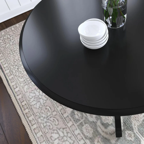 42" Round Pedestal Dining Table – Solid Hardwood Construction, Versatile Design, Seats 4