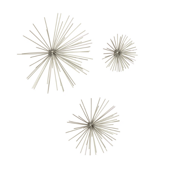 Metal 3D Long Spike Wall Décor Set – Contemporary Sunburst Design for Living Room, Entryway & Bedroom Accent