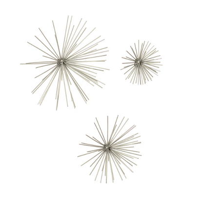 Metal 3D Long Spike Wall Décor Set – Contemporary Sunburst Design for Living Room, Entryway & Bedroom Accent