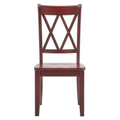 Farmhouse X-Back Solid Wood Dining Chairs (Set of 2) – Rustic Kitchen or Dining Room Seating
