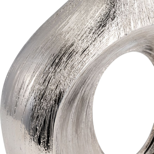 Abstract Sculptural Ceramic Vase with Unique Oval Cut-Out Design – 13" Modern Beaded Accent Vase for Tabletop or Shelf Décor, Ideal for Faux Florals and Statement Styling