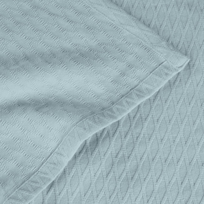 Light Blue Weave Cotton Blanket – Elegant, Soft & Breathable All-Season Comfort