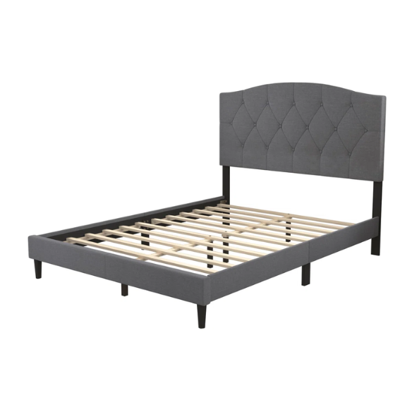 King Size Upholstered Platform Storage Bed with Button Tufted Headboard and Low-Profile Frame – Contemporary Glam Design