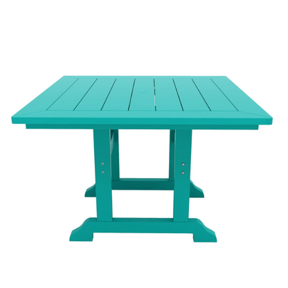 All-Weather Outdoor 43" Square Dining Table – Durable, Eco-Friendly, and UV-Resistant Patio Dining Table with Umbrella Hole