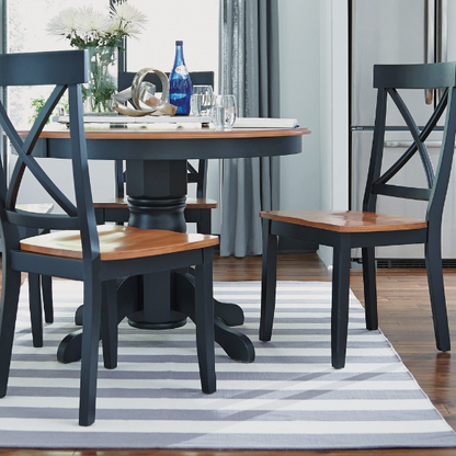 42" Round Pedestal Dining Table – Solid Hardwood Construction, Versatile Design, Seats 4