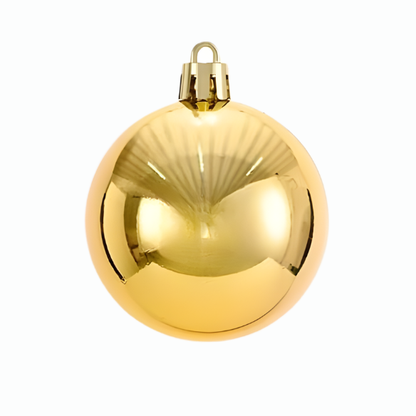 Gold Christmas Ball Ornaments – 24-Piece Set, Shatterproof Holiday Decorations (Available in 3 cm, 4 cm, and 6 cm)