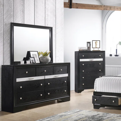 Elegant Full Size 5-Piece Bedroom Set – Featuring a Beautifully Crafted Headboard and Two Functional Storage Drawers for Added Convenience