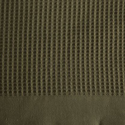 Cotton Waffle Weave Bed Blanket – Olive Green | All-Season Breathable Layer