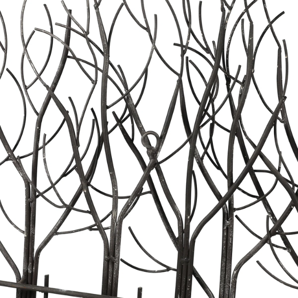 Metal Field of Twelve Trees Wall Décor – Handcrafted Iron Sculpture with Nature-Inspired Design and Snow Accent
