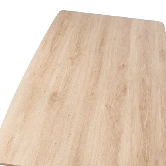 63-Inch Wood Dining Table with X-Cross Geometric Metal Base – Modern Rectangular Design, Durable MDF Top, and Sturdy Powder-Coated Base