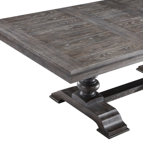 Extendable Dining Table – Classic with a Modern Twist, Distressed Washed Espresso Finish, Two 18-inch Extension Leaves, Seats Up to 8