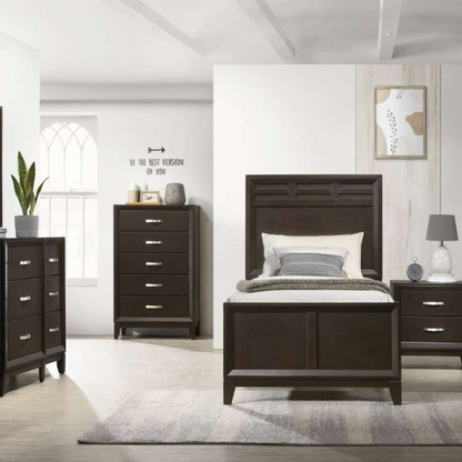 Elegant Black Luxury Twin Bedroom Set: 3-Piece Collection for a Chic and Modern Look