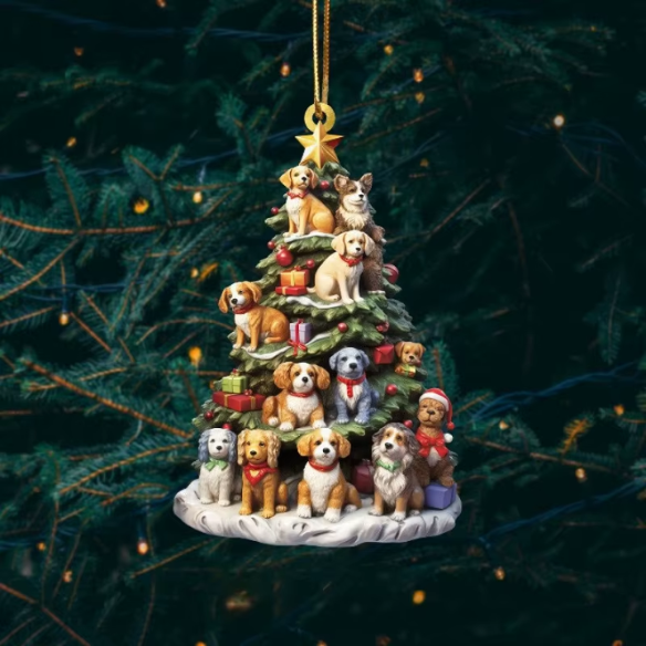 Dog Christmas Tree Ornament – Festive Holiday Décor for Pet Lovers