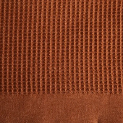 Cotton Waffle Weave Bed Blanket – Terracotta | All-Season Breathable Layer