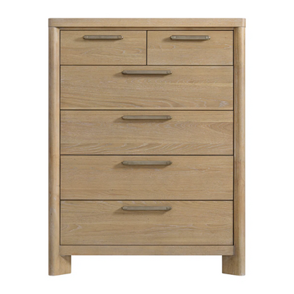 Sand Dune Queen Bedroom Set – Coastal-Inspired Panel Bed, Dresser, 2 Nightstands, and Chest with Rustic Charm