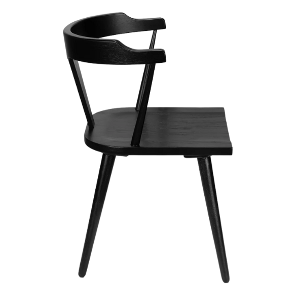Solid Oak Dining Chair – Mid-Century Modern Splat Back, Tapered Legs, Non-Scratch Feet & Easy Assembly
