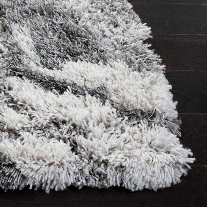 Plush Abstract Neutral Pattern Shag Rug