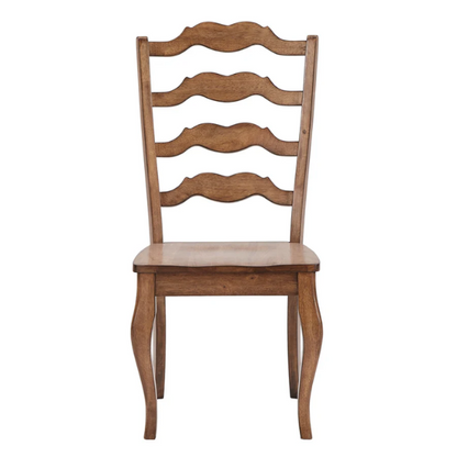 Rustic Ladder Back Solid Wood Dining Chairs (Set of 2) – Farmhouse Style Kitchen or Dining Room Seating