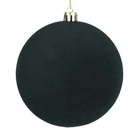 Dark Green Velvet Christmas Ball Ornament Set – 9-Piece Luxury Holiday Décor (10 cm / 3.94 in)