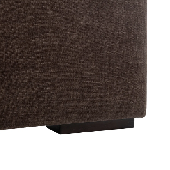 Elegant Brown Queen Size Upholstered Bed with Soft Bouclé Polyester Fabric – Modern and Stylish