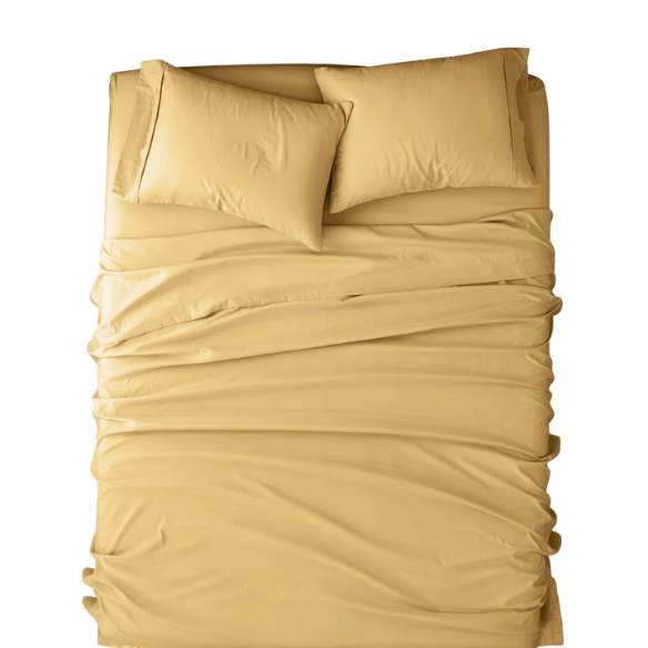 Yellow Deep Pocket Microfiber Sheet Set – 4-Piece Soft, Wrinkle-Free Bedding with Pillowcases