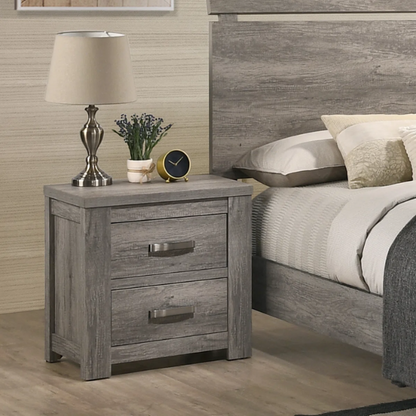 Charming Weathered Grey 3-Piece Queen Bedroom Set in Solid Wood – Elegant and Durable