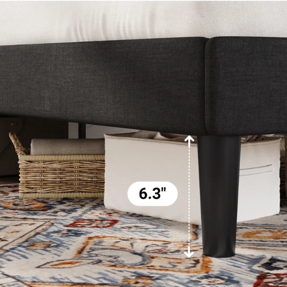 Luxurious King Size Upholstered Wingback Platform Bed with Button-Tufted Linen Fabric – Sturdy Wood Frame, High-Density Foam, and Ample Under-Bed Storage for a Stylish, Safe, and Comfortable Bedroom