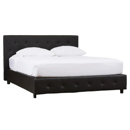 Luxurious Faux Leather Platform Bed – Full Double Size with Sleek Modern Design