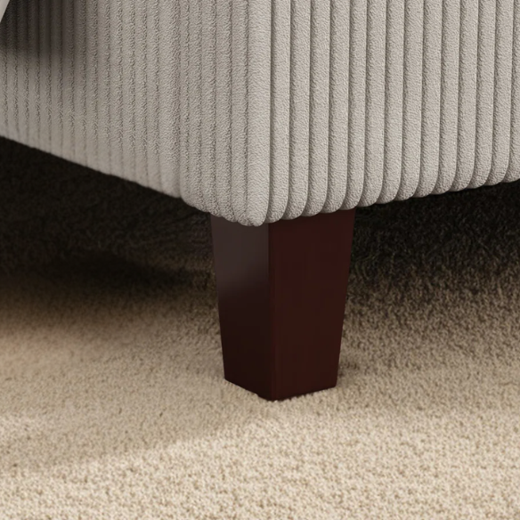 Queen Size Upholstered Bed with Soft Corduroy Fabric and Solid Wood Legs – Stylish and Comfortable Design