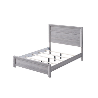 Contemporary Gray Panel Queen Bedroom Set – Bed, Dresser, Mirror & Nightstand