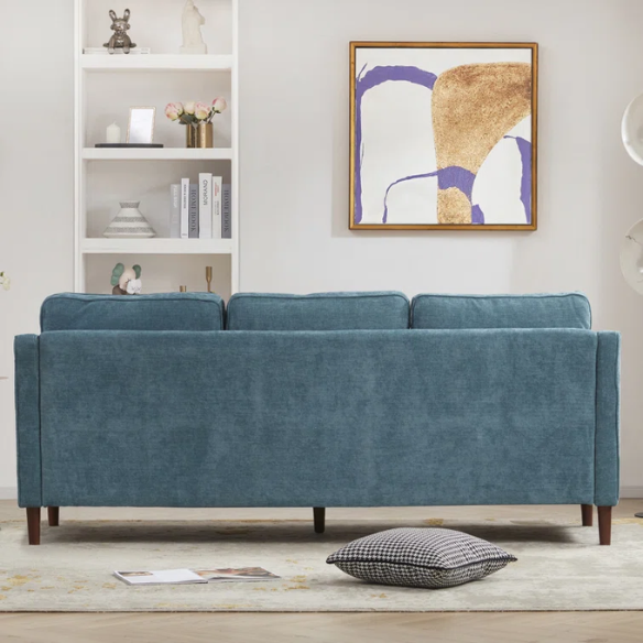 Modern Upholstered Sofa with Curved Track Arms – Sleek, Comfortable, and Stylish