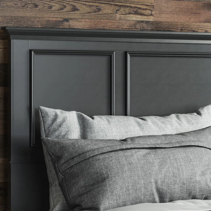Queen Size Solid Wood Bed with Polished Finish and Classic Design