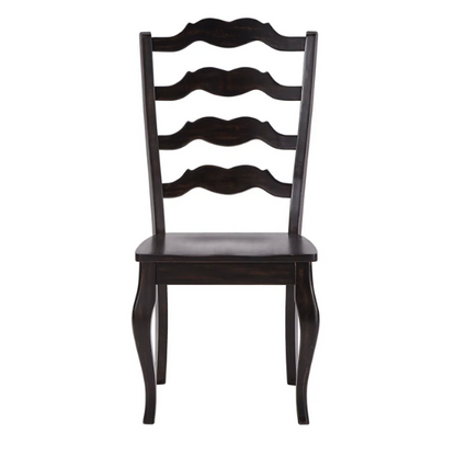 Rustic Ladder Back Solid Wood Dining Chairs (Set of 2) – Farmhouse Style Kitchen or Dining Room Seating
