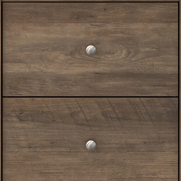 2-Drawer Nightstand – Neutral Engineered Wood, Streamlined Rectangular Design, Four Block Legs, Convenient Storage with Roller-Glide Drawers & Metal Knobs, Perfect for Traditional & Contemporary Bedroom