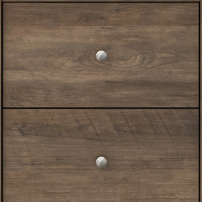 2-Drawer Nightstand – Neutral Engineered Wood, Streamlined Rectangular Design, Four Block Legs, Convenient Storage with Roller-Glide Drawers & Metal Knobs, Perfect for Traditional & Contemporary Bedroom