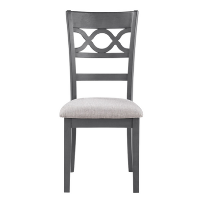 5-Piece Dining Set – Modern Farmhouse Round Table with Curvy Legs & X-Cross Chair Detail