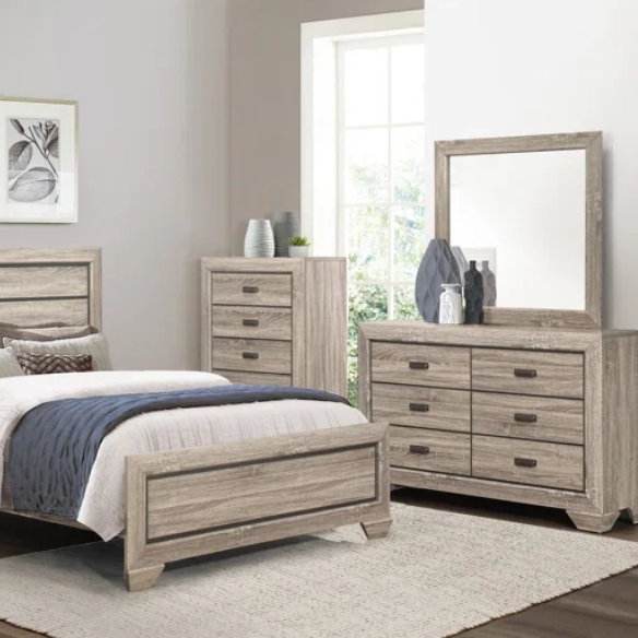 Luxurious Rustic Twin 4-Piece Solid Wood Bedroom Set: Timeless Style Meets Comfort