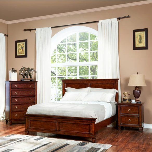 Classic King Size Solid Wood Platform Bed with Timeless Design and Sturdy Construction