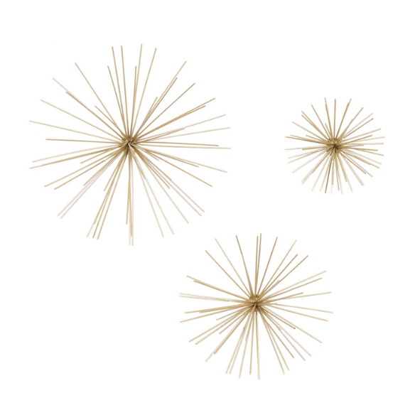 Metal 3D Long Spike Wall Décor Set – Contemporary Sunburst Design for Living Room, Entryway & Bedroom Accent
