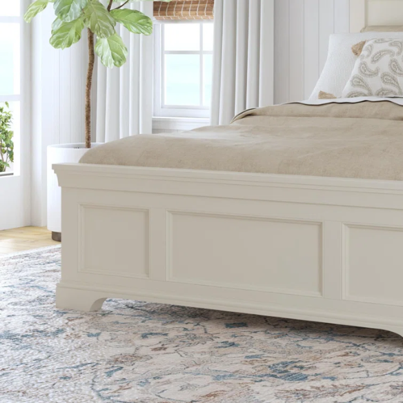Queen Size Solid Wood Bed with Polished Finish and Classic Design