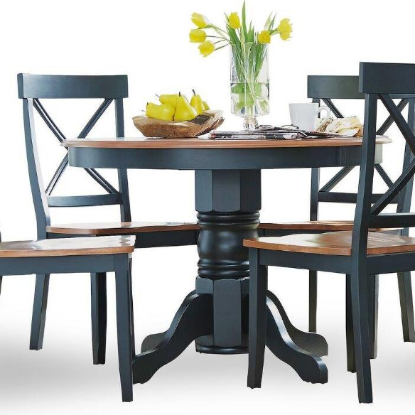 42" Round Pedestal Dining Table – Solid Hardwood Construction, Versatile Design, Seats 4