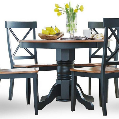 42" Round Pedestal Dining Table – Solid Hardwood Construction, Versatile Design, Seats 4