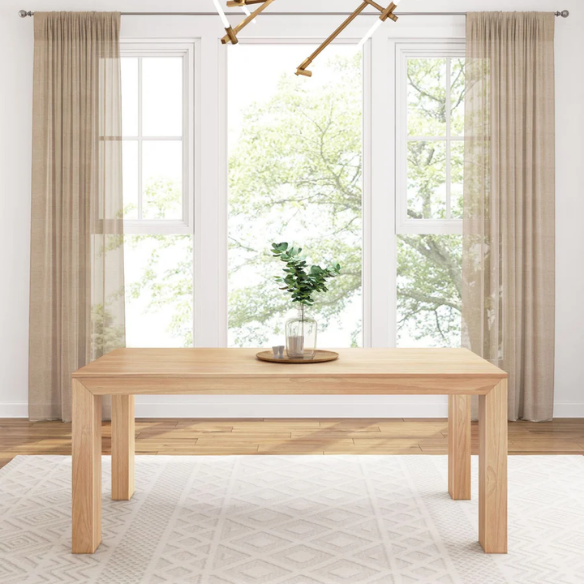 Rectangular Modern Dining Table – 72” Solid Pine Wood Dining Table for 6, Stylish & Versatile for Dining, Office, or Game Room, Durable & Easy to Assemble