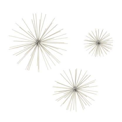 Metal 3D Long Spike Wall Décor Set – Contemporary Sunburst Design for Living Room, Entryway & Bedroom Accent