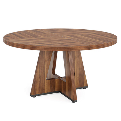47-Inch Round Dining Table for 4 – Modern Wood Kitchen Table with MDF Legs, Perfect for Dining Room, Kitchen, or Living Room