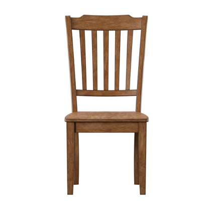 Slat-Back Solid Wood Dining Chairs – Set of 2 Farmhouse Kitchen or Dining Room Chairs