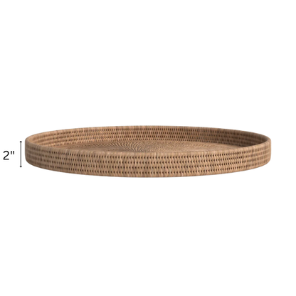 Wicker Serving Tray – Coastal-Inspired, Natural Rattan Design for Dining & Decor