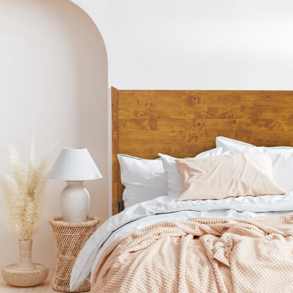 Timeless Solid Wood King Size Bed Frame with Headboard – Scandinavian Platform Design for Effortless Elegance and Comfort