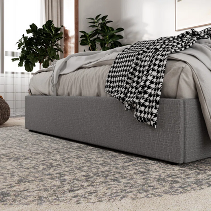 Luxurious Linen Upholstered Hydraulic Lift-Up Storage Platform Bed – Full/Double Size with Sleek Design & Maximized Space
